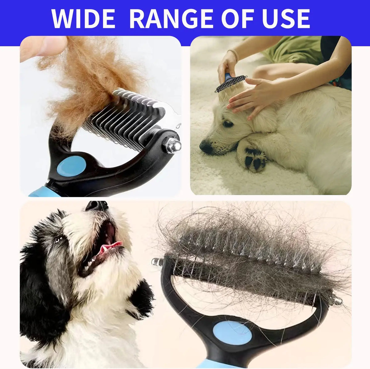Professional Pet Deshedding Brush Dog Hair Remover Pet Fur Knot Cutter Puppy