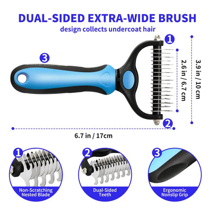 Professional Pet Deshedding Brush Dog Hair Remover Pet Fur Knot Cutter Puppy