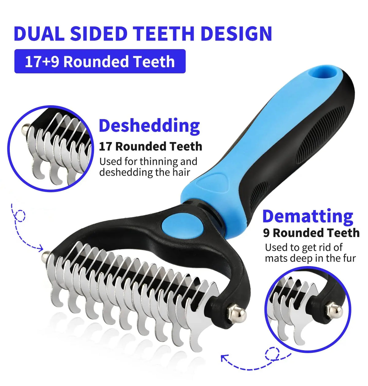 Professional Pet Deshedding Brush Dog Hair Remover Pet Fur Knot Cutter Puppy