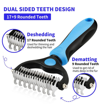 Professional Pet Deshedding Brush Dog Hair Remover Pet Fur Knot Cutter Puppy