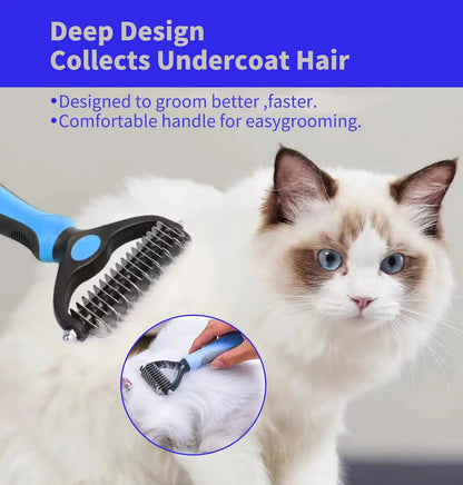 Professional Pet Deshedding Brush Dog Hair Remover Pet Fur Knot Cutter Puppy